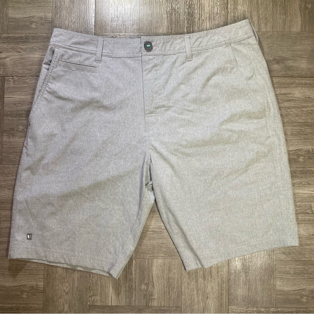 LinkSoul Men's Boardwalker Performance Golf Shorts Flat Front - Gray - 34 x 9"
